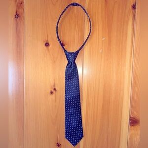 Kids Navy Blue Patterned Tie